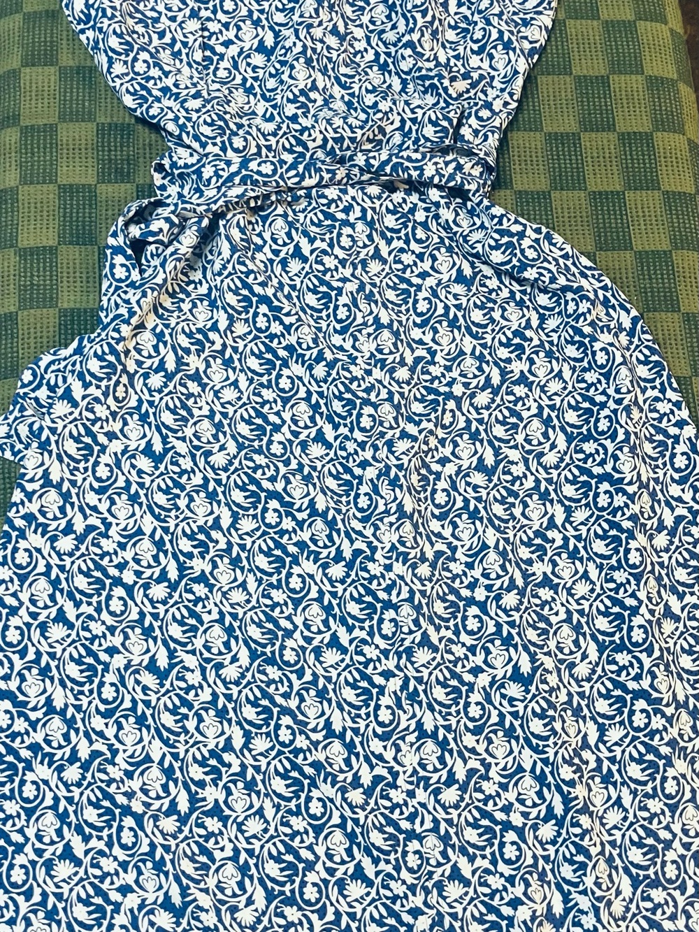 Ann Taylor Factory Blue & White Floral-Print Maxi Dress